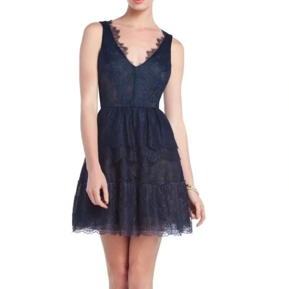 BCBGMaxAzria | Dresses | Bcbg Willa Lace Dress Navy Blue Size Small |  Poshmark